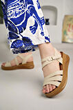 Nesil Shoes Bell 178 Bej Anatomik Kadın Sandalet