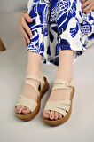 Nesil Shoes Bell 178 Bej Anatomik Kadın Sandalet