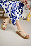 Nesil Shoes Bell 178 Bej Anatomik Kadın Sandalet