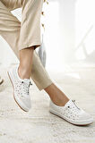 Nesil Shoes Sdf 701-3 Beyaz İçi Deri Günlük Kadın Ayakkabı