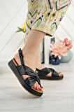 Nesil Shoes Aldi 223 Siyah Anatomik Kadın Sandalet