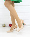 Nesil Shoes Fls 809 Ten Kumaş Arkası Açık Kadın Stiletto