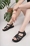 Nesil Shoes Bell 25159 Siyah Anatomik Kadın Sandalet