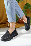 Nesil Shoes Dvm 810 Siyah Baskı Faylon Taban Kadın Yürüyüş Ayakkabısı