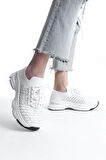 Kadın Rocco Beyaz Triko Taşlı Spor Ayakkabı & Sneaker