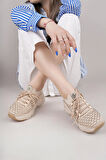 Nesil Shoes Swell 37100 Bej Triko Kadın Sneakers
