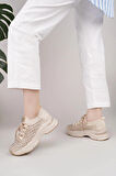 Nesil Shoes Swell 37100 Bej Triko Kadın Sneakers
