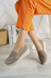 Nesil shoes Aky 055 Vizon Triko Yazlık Kadın Ayakkabı