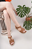 Nesil Shoes Bell 25151 Taba Anatomik Kadın Sandalet