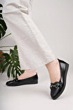Nesil Shoes Mhd 66 Siyah Taşlı Günlük Kadın Babet
