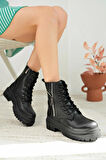 Nesil Shoes İfs 765 Siyah Fermuarlı Kadın Bot