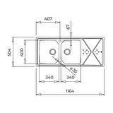TEKA BROOKLYN 80 M-XP 2B 1D 116 CM ÇİFT GÖZ DAMLALIKLI ÇELİK EVYE