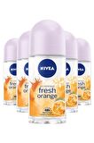 Nivea Bayan Fresh Orange Roll-On 50 ml X5