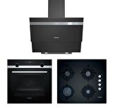 Siemens HB557JYS0T-EO6C6PB11O-LC65KAJ60T Prime Siyah Ankastre Set 6 (60 Cm Ocaklı)