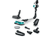 BOSCH BCS71HYGTR 2'si 1 arada Süpürme ve Silme, Unlimited 7 ProHygienic Şarjlı Süpürge Aqua Beyaz