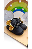 VaVbaby Gold Chic Kız Bebek Bandana ve Ayakkabı 0-6 Ay Şirin Sevimli Rahat Yumuşak Taban