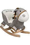 VaVbaby Sallanan At Ahşap Peluş Yumuşak - Eşek Gri