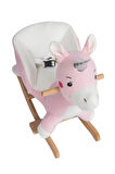 VaVbaby Sallanan At Ahşap Peluş Yumuşak - Unicorn Fuşya