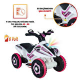 VaVbaby Crazy Cross Akülü Motor ATV 6v Beyaz-Pembe