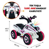 VaVbaby Crazy Cross Akülü Motor ATV 6v Beyaz-Pembe