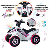 VaVbaby Crazy Cross Akülü Motor ATV 6v Beyaz-Pembe