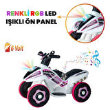 VaVbaby Crazy Cross Akülü Motor ATV 6v Beyaz-Pembe