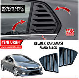 Honda Civic FB7 2012-2016 Uyumlu Kelebek Cam Izgarası Kelebek Cam Vizörü Havalandırma Sağ Sol Takım Parlak Siyah