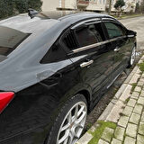 Honda Civic FB7 2012-2016 Uyumlu Kelebek Cam Izgarası Kelebek Cam Vizörü Havalandırma Sağ Sol Takım Parlak Siyah