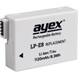 Ayex Canon Eos 700D- 650D- 600D- 550D İçin Lp-E8 Batarya
