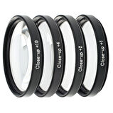 Ayex 77mm Close-Up Filtre Seti – 4’lü (+1, +2, +4, +10) | Optik Cam, Metal Çerçeve, Taşıma Çantalı
