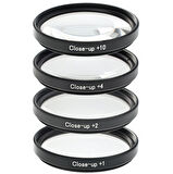 Ayex 77mm Close-Up Filtre Seti – 4’lü (+1, +2, +4, +10) | Optik Cam, Metal Çerçeve, Taşıma Çantalı