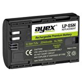 Ayex LP-E6N Batarya, Canon EOS R, R5, R6, 90D, 80D, 70D, 60D, 7D, 6D, 5D Mark II, III, IV Uyumlu