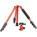 Jusıno X-423S Tripod + BS-08Q Tripod Kafası Kırmızı