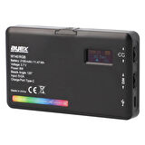 ayex W140 RGB LED Video Işığı – 20 Özel Işık Efekti, LCD Ekran, Dahili 3100mAh Batarya