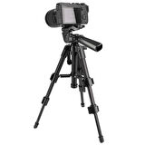 ayex LT-256 Hafif Kamera Tripodu – 3 Yönlü Kafa, Hızlı Geçiş Plakası, Kompakt ve Taşınabilir