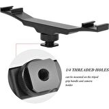 Ayex Dslr Için Flaş Bracket Iki Girişli Flaş Led - Mikrofon Tutucu