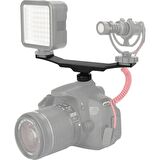 Ayex Dslr Için Flaş Bracket Iki Girişli Flaş Led - Mikrofon Tutucu