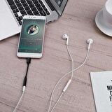 Ayex Typ-C Için 3.5mm Kulaklık ve Mikrofon Adaptörü Siyah