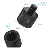 Ayex 5/8 inç Mikrofon standını 3/8 İnç Tripod Vidasına Dönüştürücü Vida Adaptörü