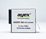 Ayex AHDBT-501 Batarya, GoPro Hero 5, 6, 7, 8 Uyumlu