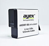 Ayex AHDBT-501 Batarya, GoPro Hero 5, 6, 7, 8 Uyumlu