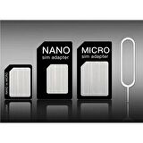 Ayex Nano ve Micro Sim Kartları Için Sim Kartı Adaptörü