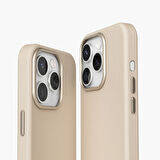 Vonmahlen Deri Kılıf iPhone 16 Pro Krem