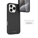 Vonmahlen Deri Görünümlü Kapak & Kılıf iPhone 16 Pro - Siyah