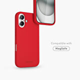 Vonmahlen Yumuşak Silikon Kılıf iPhone 16 - Ateş Kırmızısı