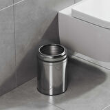 Aqua Bagno Basic Çöp Kovası - Çemberli Tip 8 L, Parlak Krom Paslanmaz