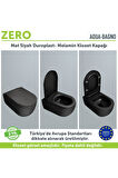 Aqua Bagno Zero Yavaş Kapanan Klozet Kapağı, Mat Siyah, Duroplast