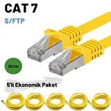 5 adet 25 Cm IRENIS CAT7 Kablo S/FTP Ethernet Network LAN Ağ Kablosu