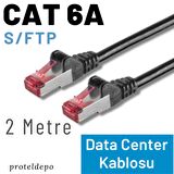 IRENIS 2 Metre CAT6A S/FTP Ethernet Data Center Patch Kablo, Siyah