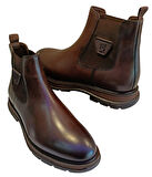 Libero L4896 Erkek Hakiki Deri Lastikli Termo Bot Kahve